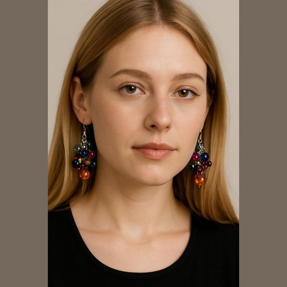 Women's Unbranded Multicolor Beaded Dangle Earrings One Size
